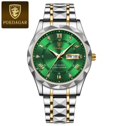POEDAGAR Business Luxury Men's Watches Waterproof Stainless Steel Luminous Man Wristwatch Date Week Sport Men Quartz Watch Reloj