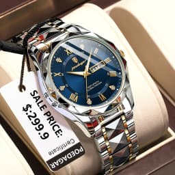 POEDAGAR Business Luxury Men's Watches Waterproof Stainless Steel Luminous Man Wristwatch Date Week Sport Men Quartz Watch Reloj