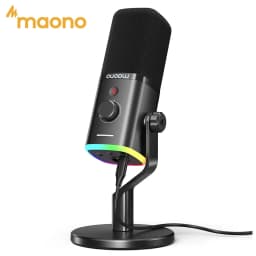 MAONO PD100X Dynamic Microphone. Software Noise Reduction Included. RGB Gaming Mic. Enhances Gaming Experience. Ideal for Record