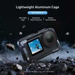 TELESIN Aluminum Alloy Frame Protective Case Rabbit Cage For DJI OSMO Action 6 Accessories Dual Cold Shoe Adapter Metal Shell