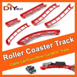 10PCS Roller Coaster Track Rails MOC Building Blocks Compatible 26022/25059/25061/34738 Model Railway City Train Technical Parts