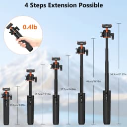 VRIG Magnetic Tripod for DJI Osmo Action 6 5 4 3 Adjustable Selfie Stick Stand Action Camera Accessories w 360 BallHead&ColdShoe