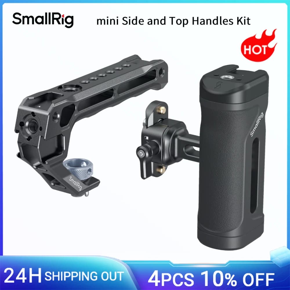 SmallRig Mini Side and Top Handles Kit with NATO Clamp ARRI Locating Top Handle NATO Rail, Cage Grip for Sony for Canon -5949