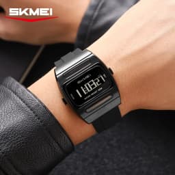 SKMEI 2563 Brand Men Electronic Watch New Fashion Alarm Clock Calendar Solar Energy Luminous Electronic Digital Watches for Man