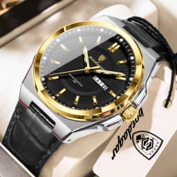 POEDAGAR Top Fashion Male Wristwatch Waterproof Luminous Date Week Men Watch Business Leather Quartz Men's Watches Reloj Hombre