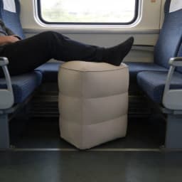 Inflatable Travel Footrest Pillow Adjustable Height Portable Leg Rest For Airplane Car Office