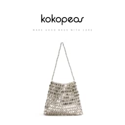 KOKOPEAS Handmade Bead Bag Bead Glitter Woven Phone Bag Luxury Bags for Women Shiny Sequins Shoulder Crossbody Bag Evening Hobos