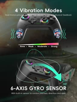 Wireless Game Controller for Switch 2 / Switch OLED / Lite Console Pro Joystick Gamepad with Turbo & 1000mAh Battery