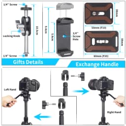 INNOREL F10/F20 Mini Tripod Fluid Head Tilt Head,Metal Camera Video Tripod Head with Arca Swiss Q.R.Plates for Video DSLR Camera