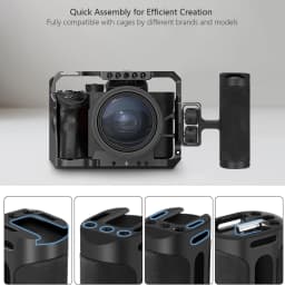 Probty Mini Side Handle Handgrip with Cold Shoe Interface and 1/4"-20 Screw Mount for DSLR/Digital Camera Cage
