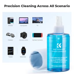 K&F CONCEPT 200ML Screen Cleaner Spray For Camera Lens PC Cell Phone Glasses Watch CCD/CMOS Clean Liquid with 2 Microfiber Cloth