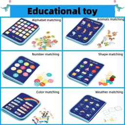 Toddler Busy Board - Montessori Toys , Educational Learning Sensory Busy Book, Airplane Car Travel Activities Toy