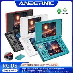 Anbernic RG DS Handheld Game Console 4" IPS Dual Screen Android 4000mAh Flip Video Games Player Supports RixelHK Wifi Streaming