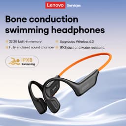 Lenovo S106 True Bone Conduction Headset Bluetooth 6.0 IPX8 Waterproof Headphones 32GB MP3 HIFI Earphones With MIC For Swimming