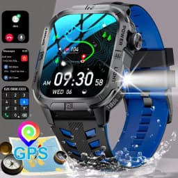 2026 New Outdoor Military Men's Smartwatch Is Equipped With GPS LED Lighting, A Compass, Wireless Communication, IP68 Waterproof