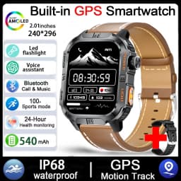 2026 New Outdoor Military Men's Smartwatch Is Equipped With GPS LED Lighting, A Compass, Wireless Communication, IP68 Waterproof