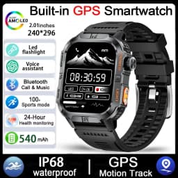 2026 New Outdoor Military Men's Smartwatch Is Equipped With GPS LED Lighting, A Compass, Wireless Communication, IP68 Waterproof