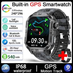 2026 New Outdoor Military Men's Smartwatch Is Equipped With GPS LED Lighting, A Compass, Wireless Communication, IP68 Waterproof