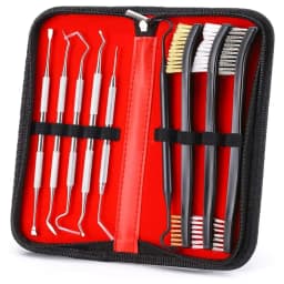 9pcs/Set Toy Gun Cleaning Kit 3 Brass Steel Brushes 6 Stainless Steel Pick Rifle Cleaning Tool