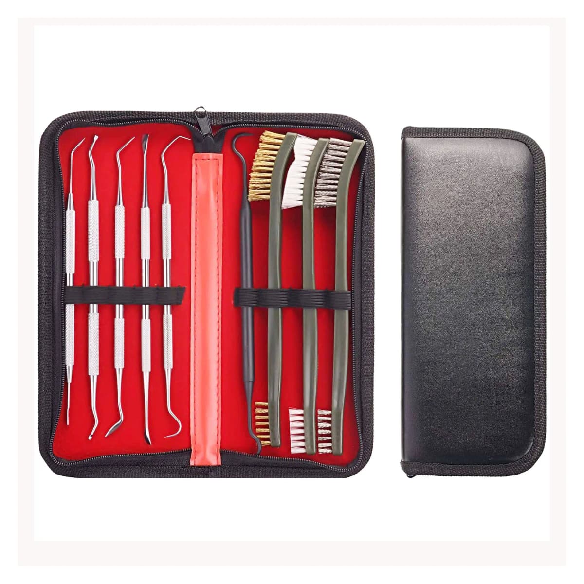 9pcs/Set Toy Gun Cleaning Kit 3 Brass Steel Brushes 6 Stainless Steel Pick Rifle Cleaning Tool