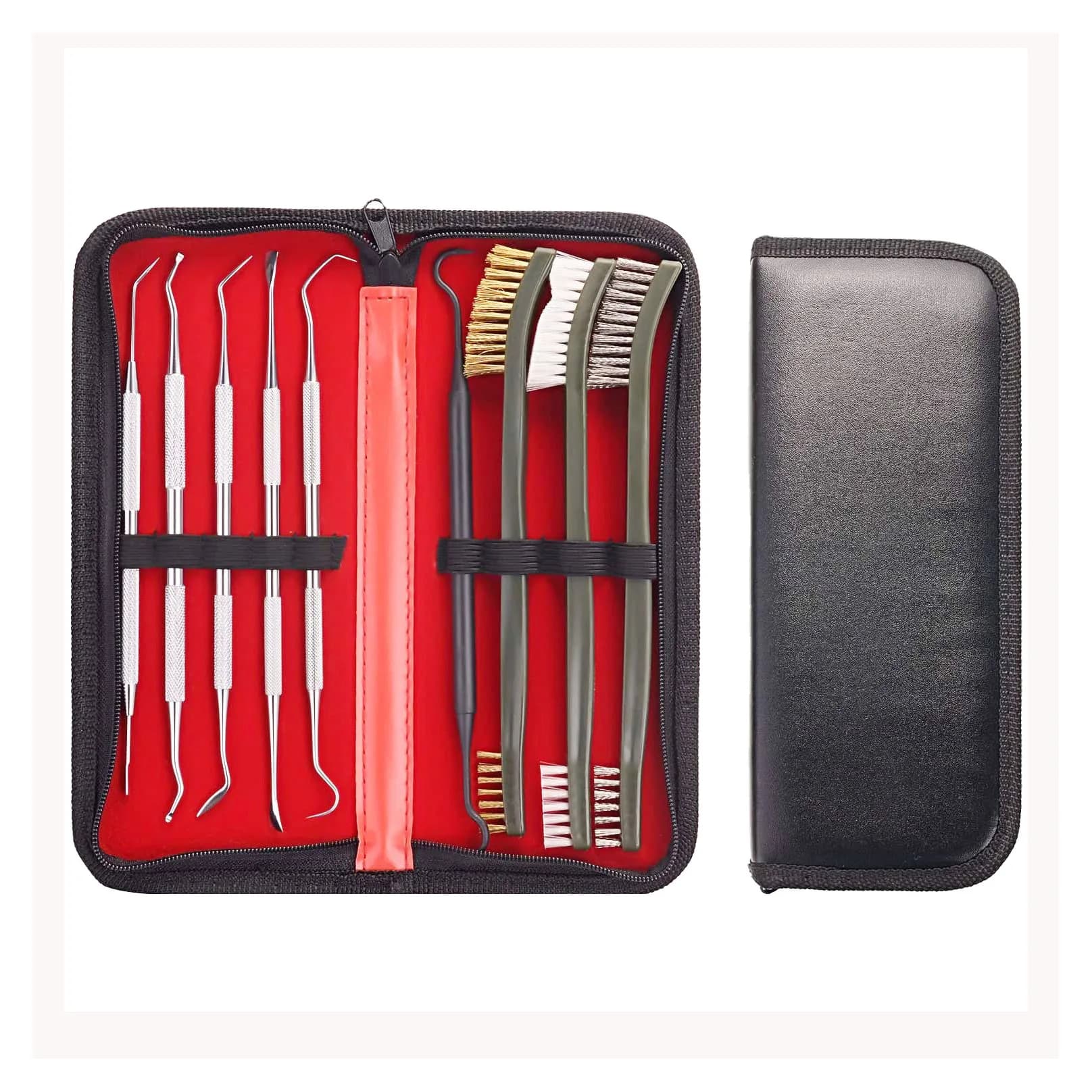 9pcs/Set Toy Gun Cleaning Kit 3 Brass Steel Brushes 6 Stainless Steel Pick Rifle Cleaning Tool