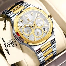 POEDAGAR Top Luxury Man Watch Waterproof Stainless Steel Luminous Men Clock Date Chronograph Quartz Business Men's Watches Reloj