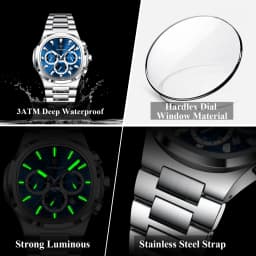 POEDAGAR Top Luxury Man Watch Waterproof Stainless Steel Luminous Men Clock Date Chronograph Quartz Business Men's Watches Reloj