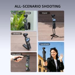 BRDRC Magnetic Quick Release Tripod for DJI Pocket 4/Pocket 3 Foldable Metal Photography Tripod with Hidden Hook for Travel