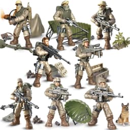 World War Army Military Soldiers Special Forces Model Assemble Building Blocks Bricks Detailed Education Model DIY Birthday Toys
