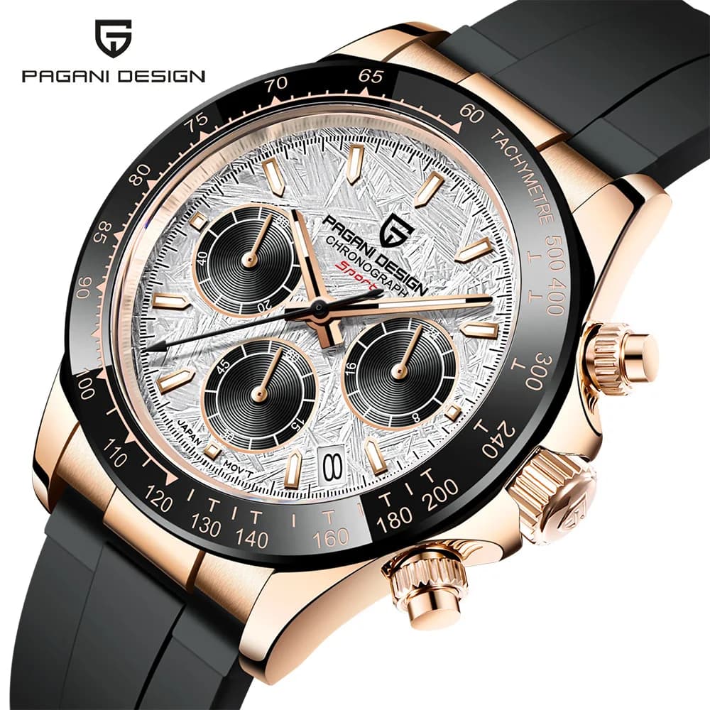 Original New PAGANI DESIGN PD-1664 / PD-1644 Japan VK63 Movt Quartz Wristwatches Sapphire Waterproof Chronograph Reloj Hombre