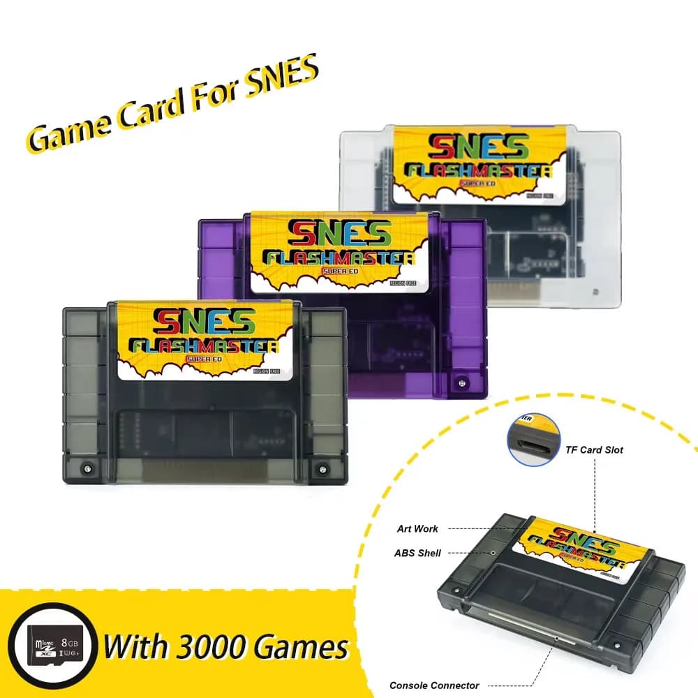 3000 In 1 Game Card For Super Nintendo Everdrive With 8GB TF Card For SNES Game Console
