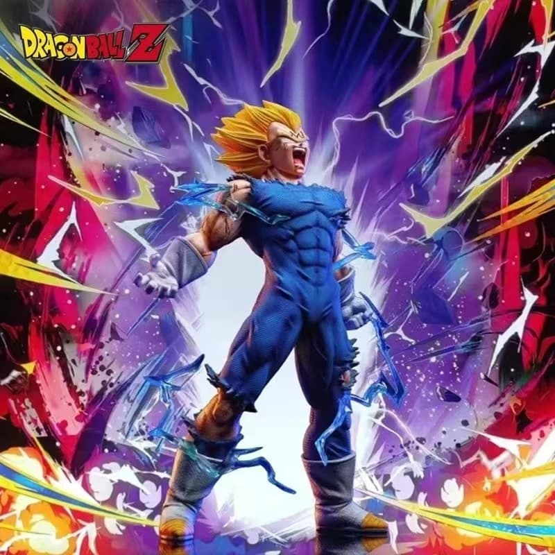 27cm Dragon Ball Z Majin Vegeta Anime Figure Self-destruct Super Saiyan Action Figures Pvc Statue Figurine Model Toys Gift