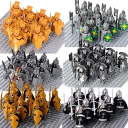 MOC Medieval Dwarf Warrior Elves Knights LOTR Figures Building Blocks Accessories Armor Shield LOTR DIY Toys for Children Gift