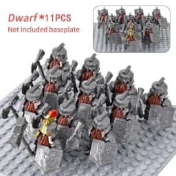 MOC Medieval Dwarf Warrior Elves Knights LOTR Figures Building Blocks Accessories Armor Shield LOTR DIY Toys for Children Gift