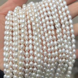 4-5mm High Quality AAA Natural Freshwater Pearl High-gloss Rice-shaped Beads for Jewelry Making DIY Necklace Bracelet Accessory