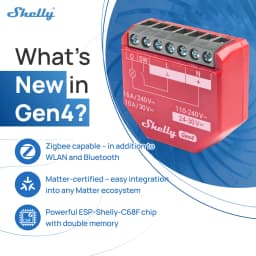 Shelly 1PM Gen4 Zigbee Dispositivos Matter Smart Switch IOT WiFi With Power Monitoring Compatible Alexa Homekit Google Home