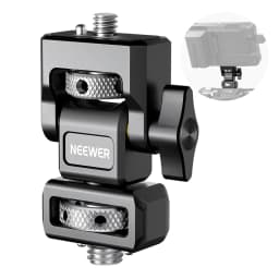NEEWER DSLR Camera Clamp Adjustable Monitor Mount with Cold Shoe Anti Twist 1/4" Screw for Monitor Flash Light DIY Attachment