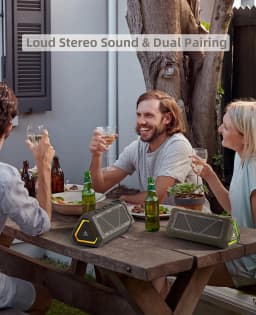 MLOVE P3 Outdoor Bluetooth Speaker, 40W Output Power Bluetooth 5.3 Speaker ,Stereo Sound IPX7 Waterproof,Micro SD Card,RGB Light