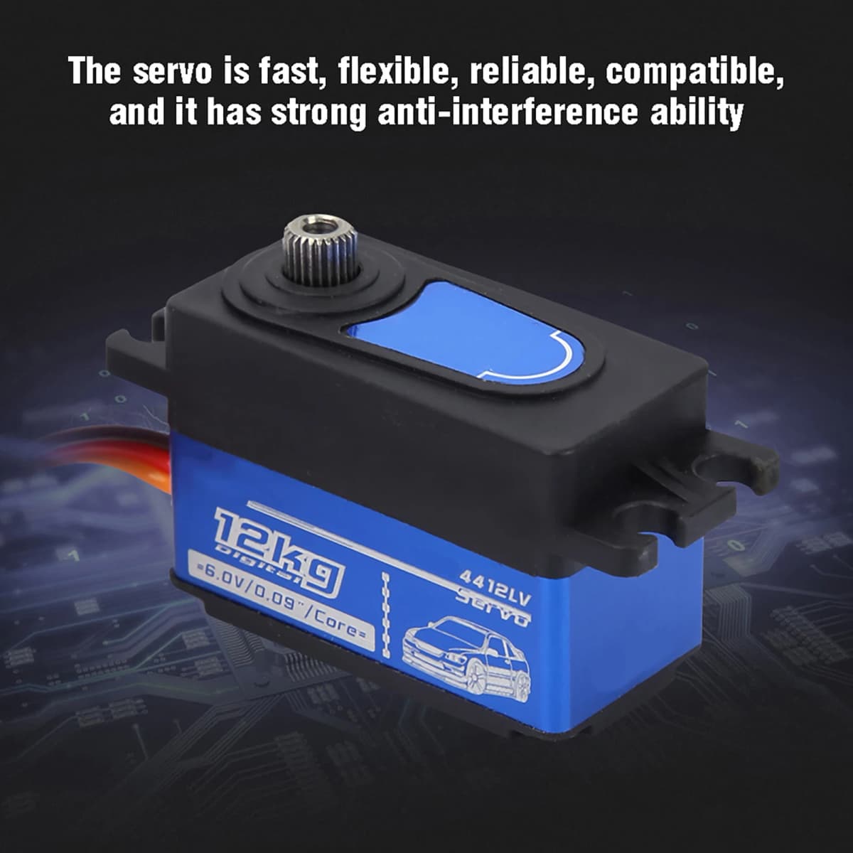 Digital Servo for RV 1:10 Remote Control Drift SPT4412LV 12KG Digital Servo Large Torsion Metal Gear for RV Metal Digital Servo