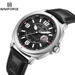 NAVIFORCE Brand Men Quartz Watch High Quality PU Band Calendar Male Wristwatch Auto Date Display Waterproof Clocks Reloj Hombre