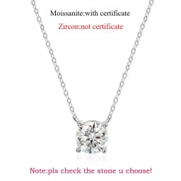 Smyoue 1-5CT Rose Gold Color Moissanite Necklace for Women D Color Sparkling Classic Lab Diamon Pendant Sterling Silver 925 100%