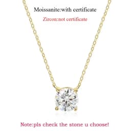 Smyoue 1-5CT Rose Gold Color Moissanite Necklace for Women D Color Sparkling Classic Lab Diamon Pendant Sterling Silver 925 100%