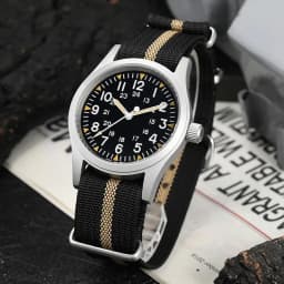 Militado ML05 38mm Military Watch Miyota 2035 Movement Domed Sapphire Crystal C3 Green Luminous 10Bar Waterproof Vintage Watches