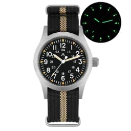 Militado ML05 38mm Military Watch Miyota 2035 Movement Domed Sapphire Crystal C3 Green Luminous 10Bar Waterproof Vintage Watches