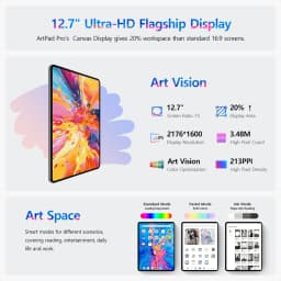 Teclast ArtPad Pro 12.7" 2.2K UHD Display 20GB RAM (8+12 Virtual) 256GB ROM Helio G99 10000mAh 30W Android 15 Tablet Global LTE