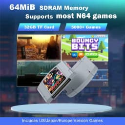 Game Cart For Nintendo 64 Console N64 Game Cartridge With 32GB TF Card 5000 In 1 Games Cassette No Region Restriction
