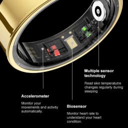 R09 Smart Ring Men Women with Charging Case,Heart Rate Blood Oxygen,Skin Temperature Monitor,5ATM Waterproof For Android iOS