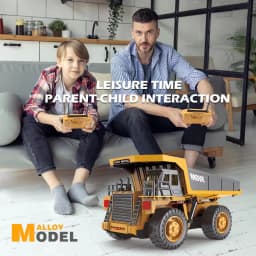 ZWN 1/16 1/20 Remote Control Excavator Dump Truck RC Model Car Toy Professional Alloy Simulation Construction Vehicle for Kids