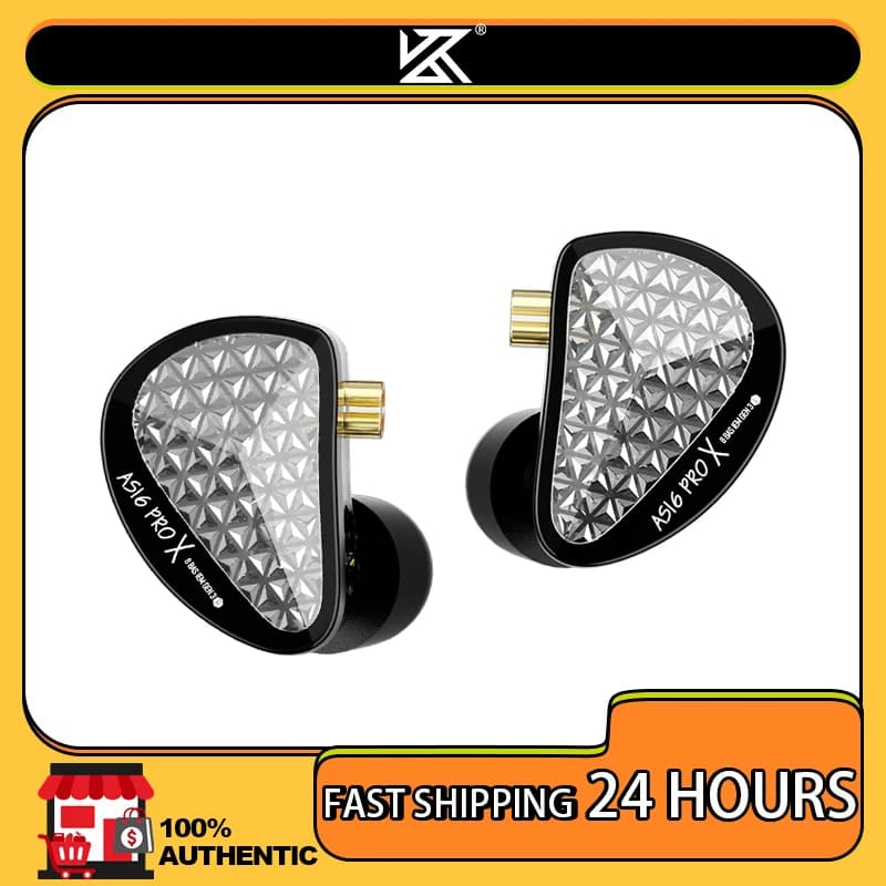 KZ AS16 Pro X In Ear Earphone 8 Balanced Armature Headset Sport Noise Cancelling Game Headphone with Detachable Audio Cable