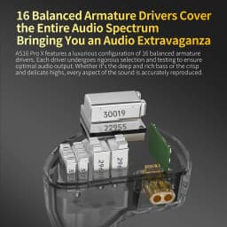 KZ AS16 Pro X In Ear Earphone 8 Balanced Armature Headset Sport Noise Cancelling Game Headphone with Detachable Audio Cable